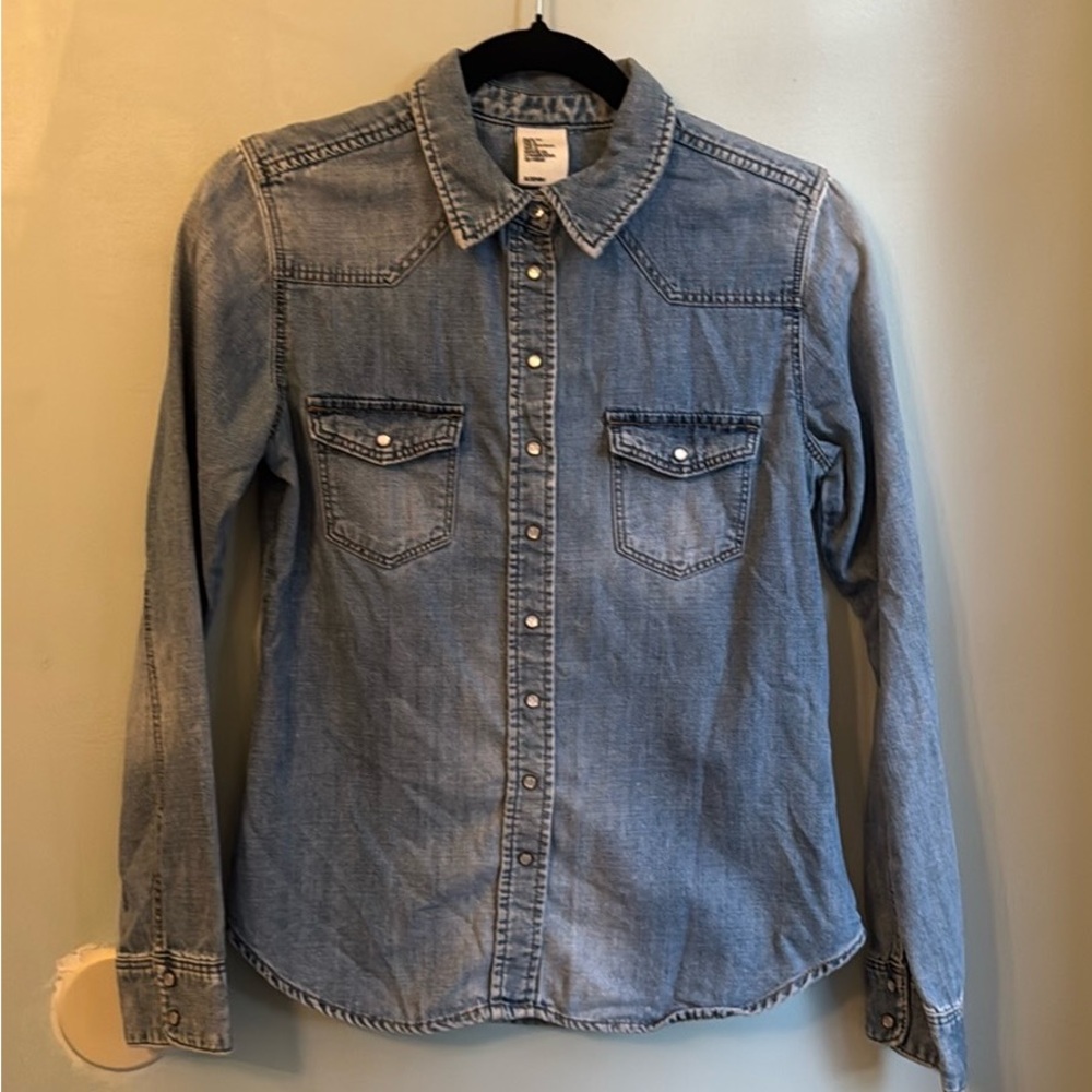 H&M Blue Denim Button Down Shirt
